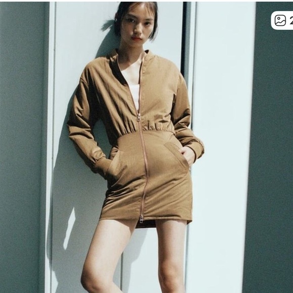 ZARA MINI BOMBER DRESS - Picture 1 of 1
